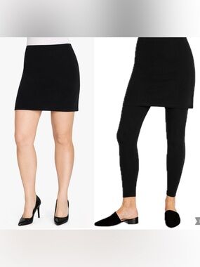 Sympli Canada Mini Skirt Black Stretch Elastic Waist Sz 14